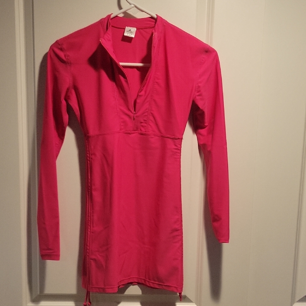 Pink Long Sleeve Swim Top